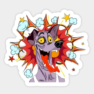 FUNNY CRAZY DOG Sticker